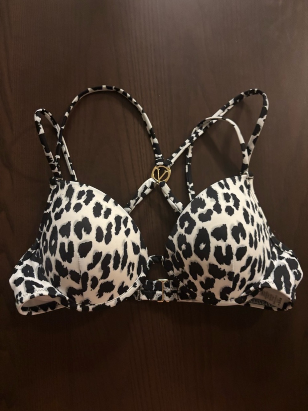Victoria’s Secret Leopard Print bikini  - and ruched bottom Black & White 34B